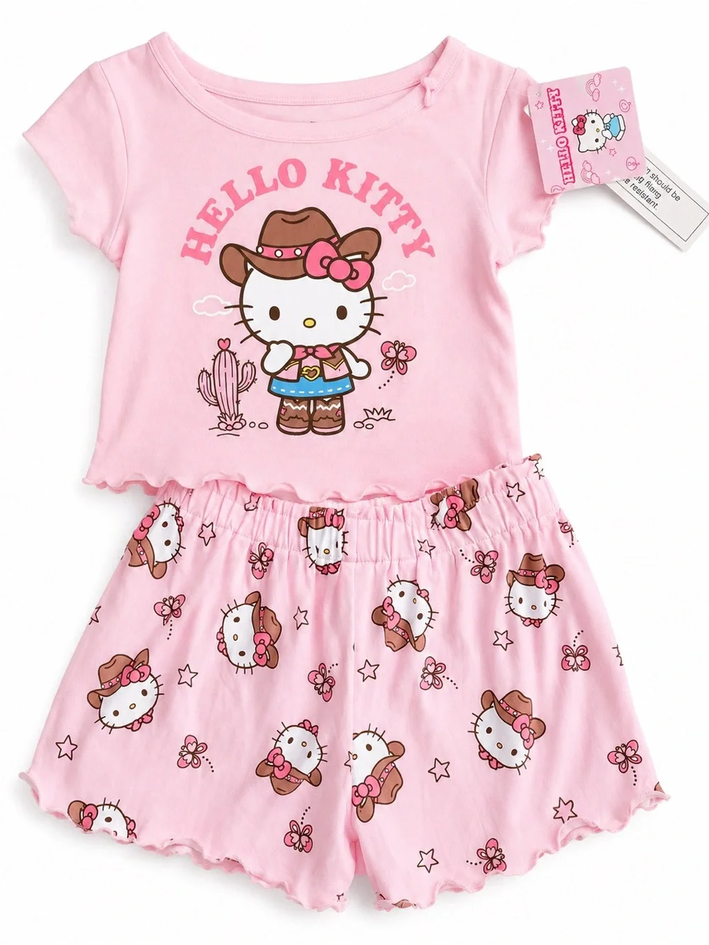 Hello Kitty Pink Short Sleeve Pajama Set for Girls